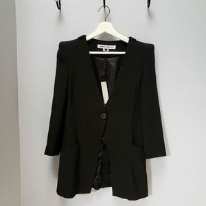 NWT MADE IN THE EARTH Women's Black Blazer Sz 2